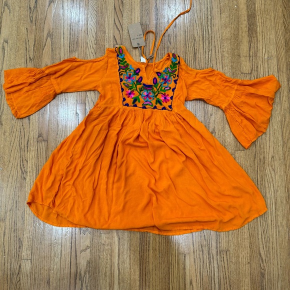 Cold Shoulder Floral Embroidered dress/tunic top - Picture 3 of 6